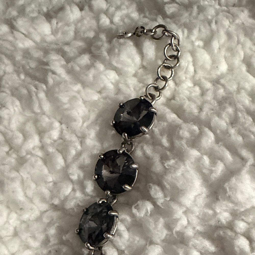 Stella & Dot Silver and Black Crystal Bracelet - Picture 7 of 13